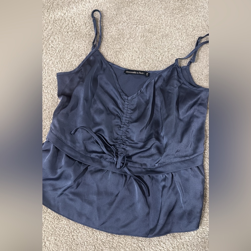 Abercrombie & Fitch Deep Blue Satin Blouse
